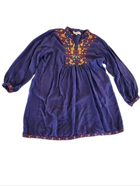 True Colours by La Moda collection Embroidered Navy Boho Dress - Women's Large
